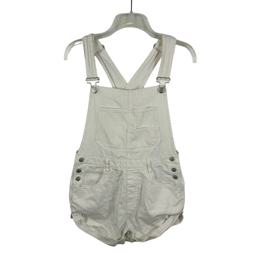 We The Free Ziggy Shortalls Short Overalls White Artist Classic Boho Size Small